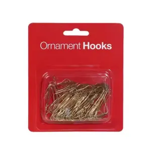 100pcs 4cm Ornament Hooks Gold