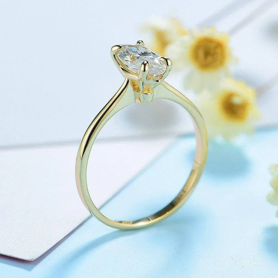 10K Yellow Gold Marquise Cut Diamond Ring