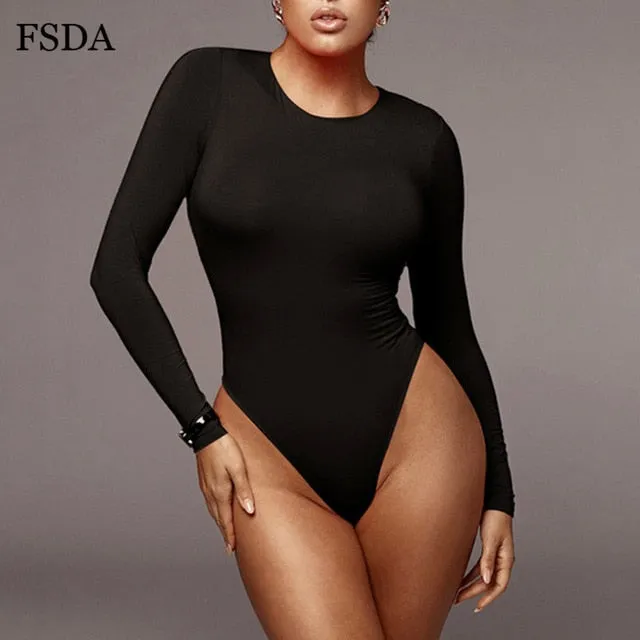 2021 Women's  Long Sleeve Sexy Bodysuit Sizes S - L