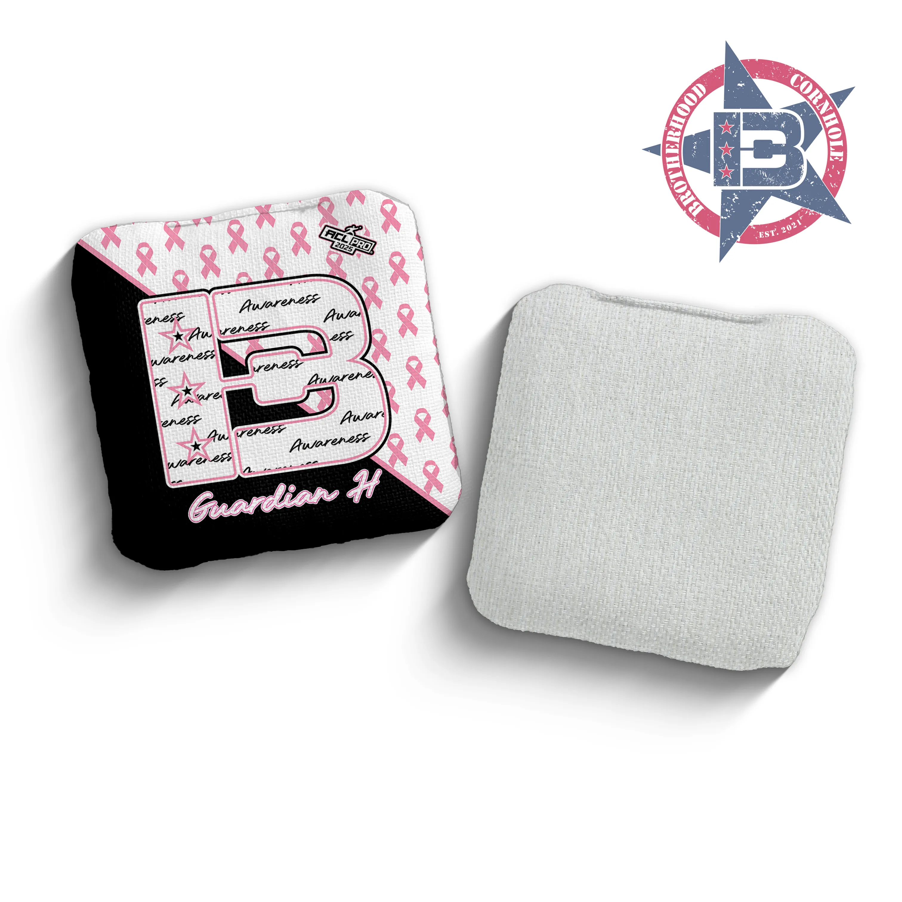 2025 Brotherhood Cornhole Guardian Breast Cancer Awareness Edition ACL Pro Stamped Cornhole Bags