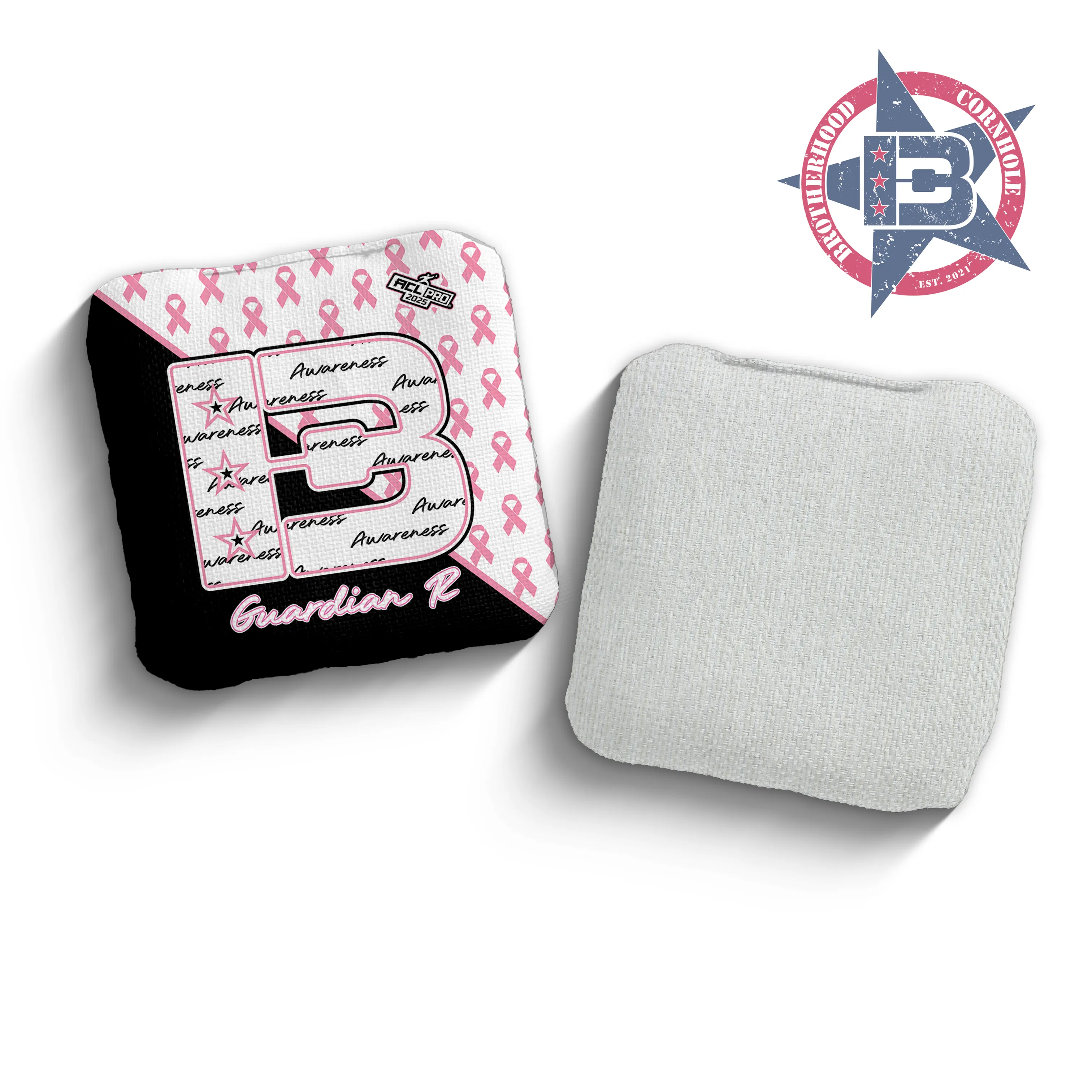 2025 Brotherhood Cornhole Guardian Breast Cancer Awareness Edition ACL Pro Stamped Cornhole Bags