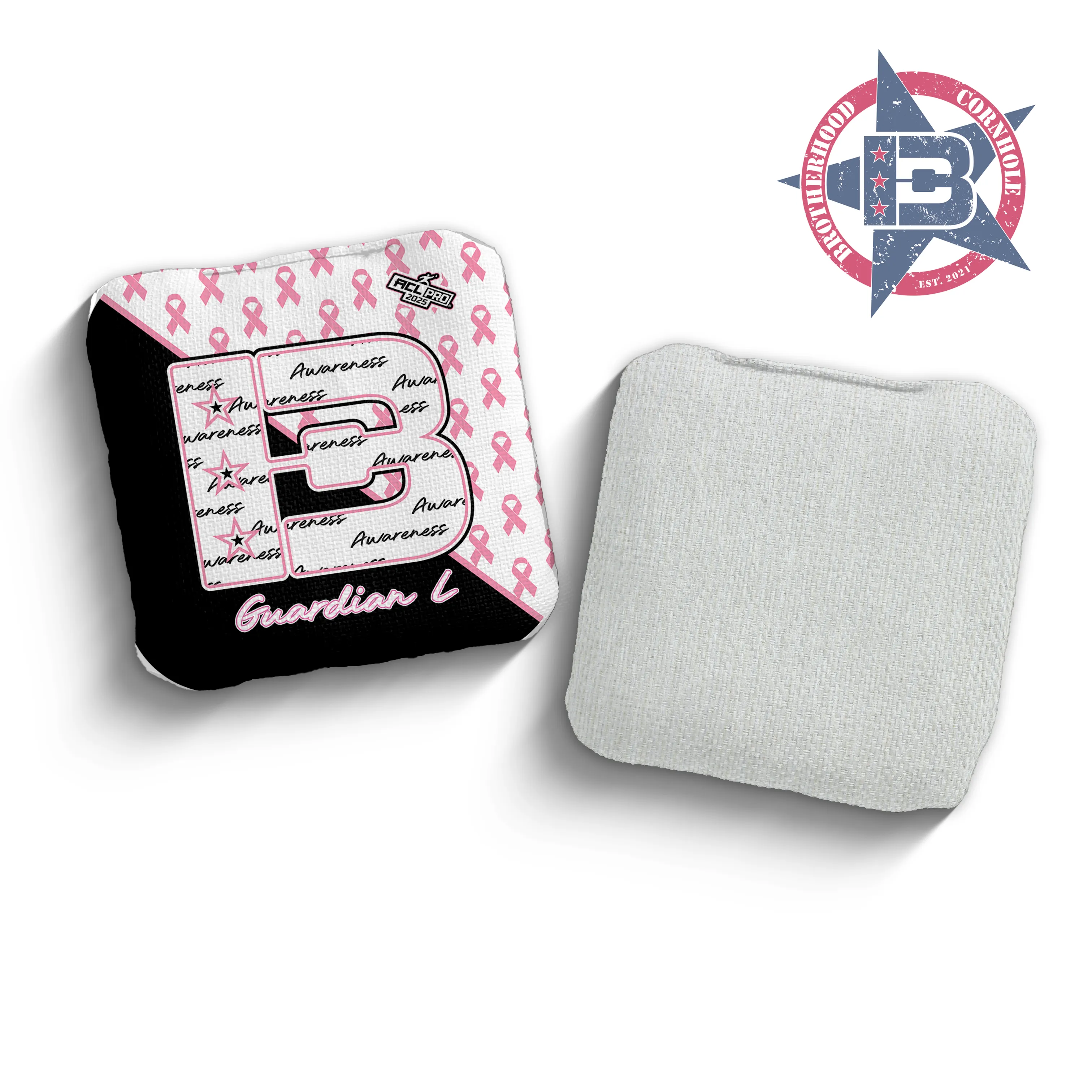 2025 Brotherhood Cornhole Guardian Breast Cancer Awareness Edition ACL Pro Stamped Cornhole Bags