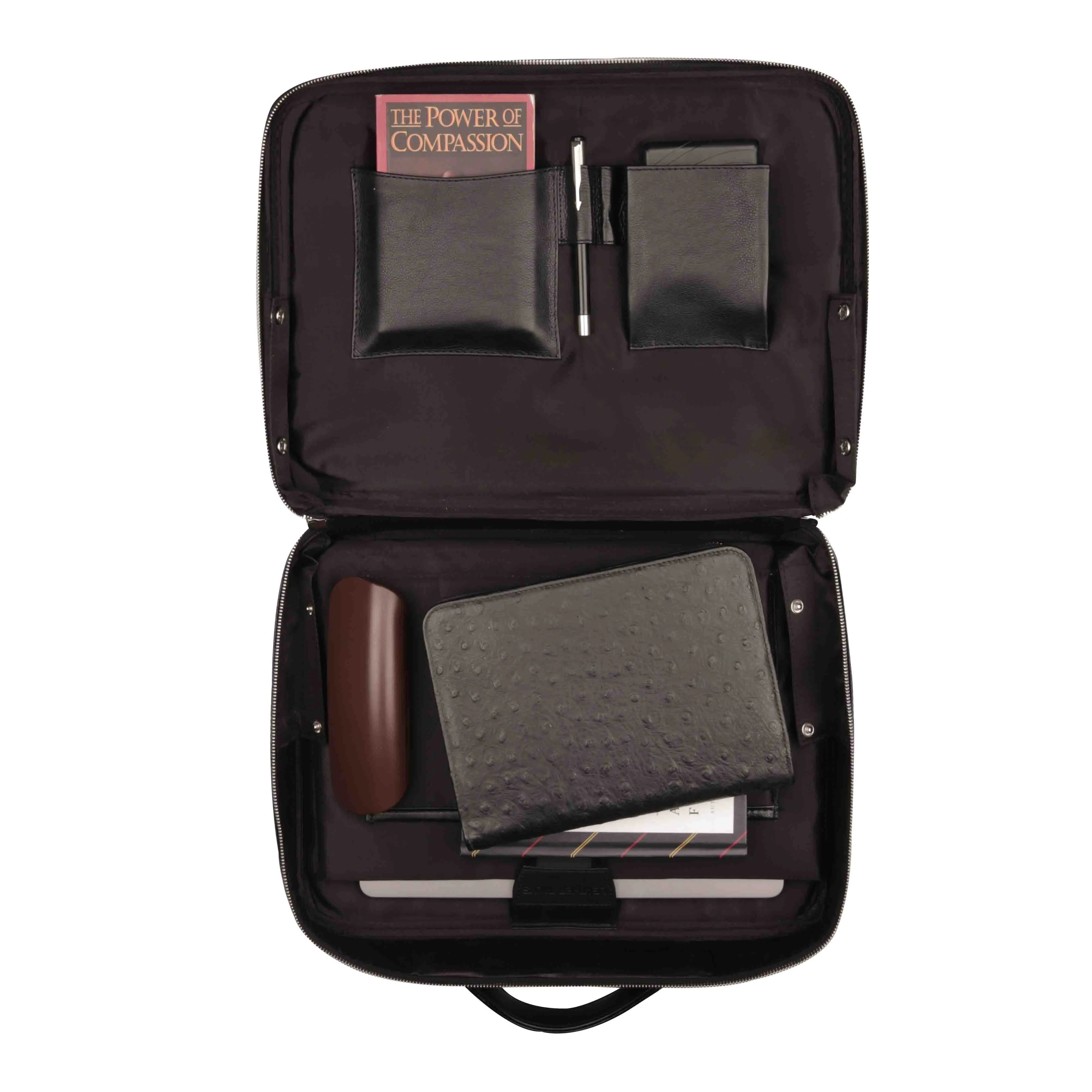 Accord | Leather Portfolio Bag | 100% Genuine Leather | For Office Use | Colour - Black & Brown