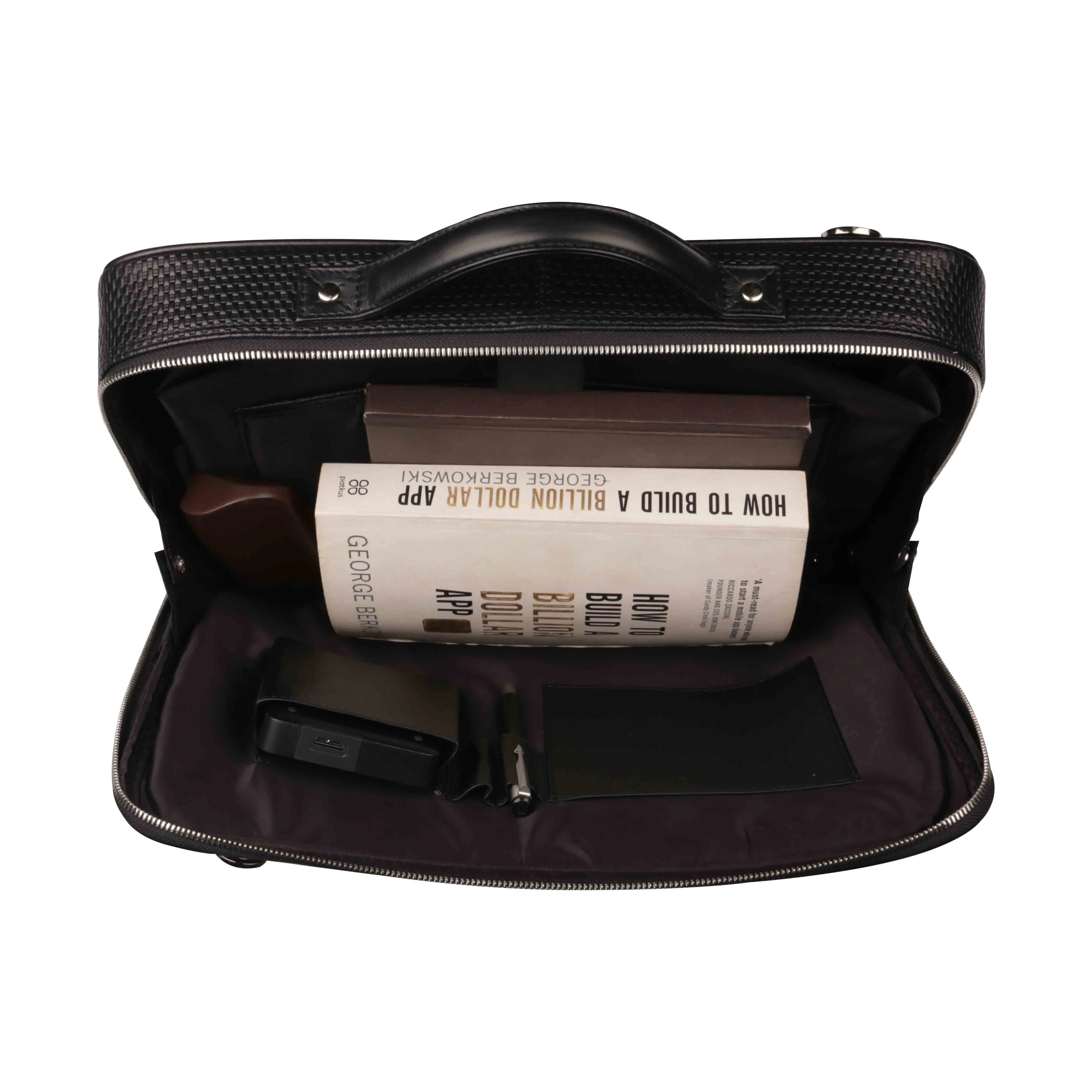 Accord | Leather Portfolio Bag | 100% Genuine Leather | For Office Use | Colour - Black & Brown