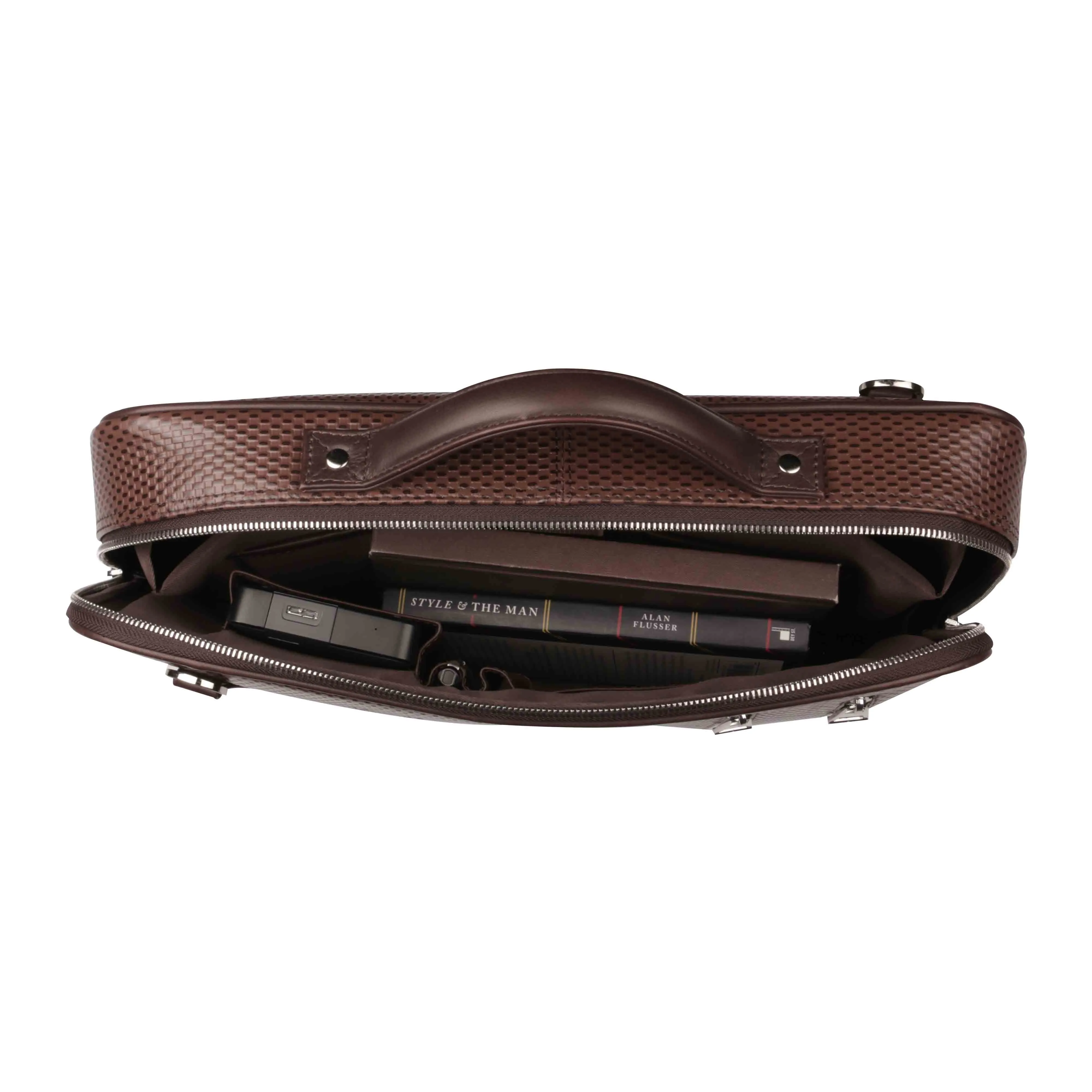 Accord | Leather Portfolio Bag | 100% Genuine Leather | For Office Use | Colour - Black & Brown