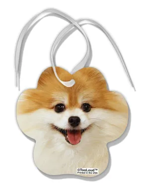 Adorable Pomeranian 1 Paw Print Shaped Ornament All Over Print