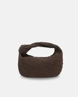 Amara – Chic knot details – Woven suede handbag