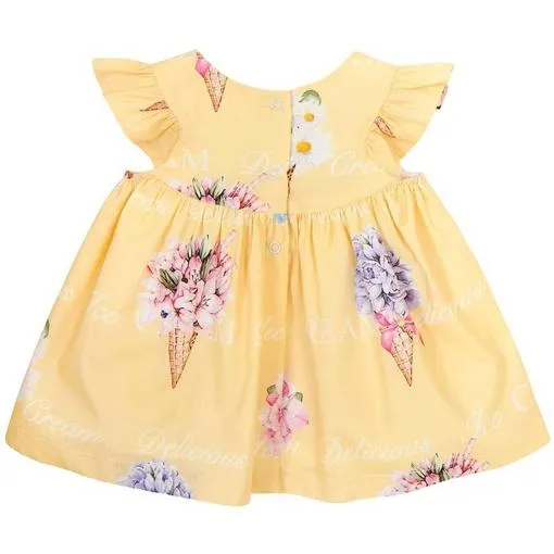 Baby Girls Yellow Dress & Bloomer Set