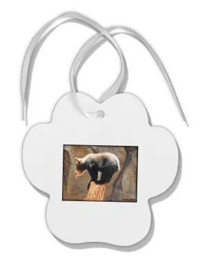 Balancing Bear Cub Paw Print Shaped Ornament