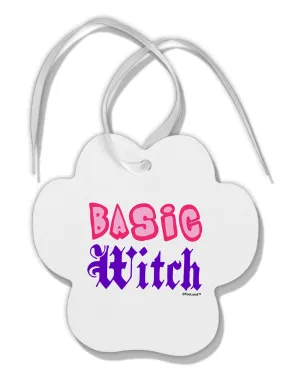 Basic Witch Color Paw Print Shaped Ornament