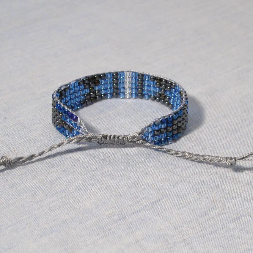 Bead-Woven Bracelet with Adjustable Clasp #1