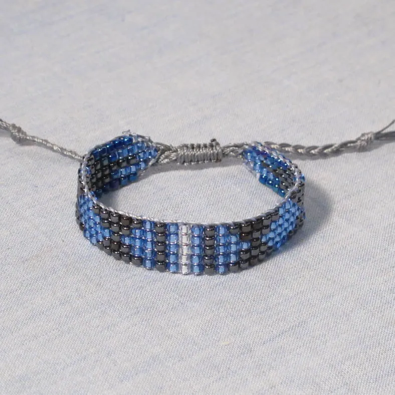 Bead-Woven Bracelet with Adjustable Clasp #1