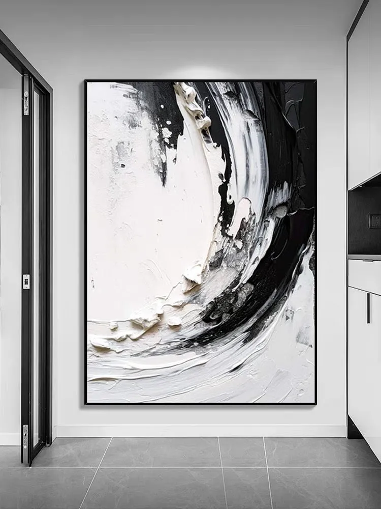 Beautiful Black and White Textured Painting