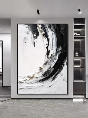 Beautiful Black and White Textured Painting