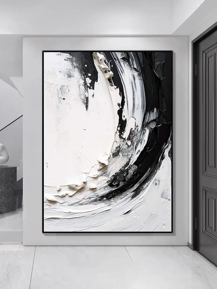 Beautiful Black and White Textured Painting