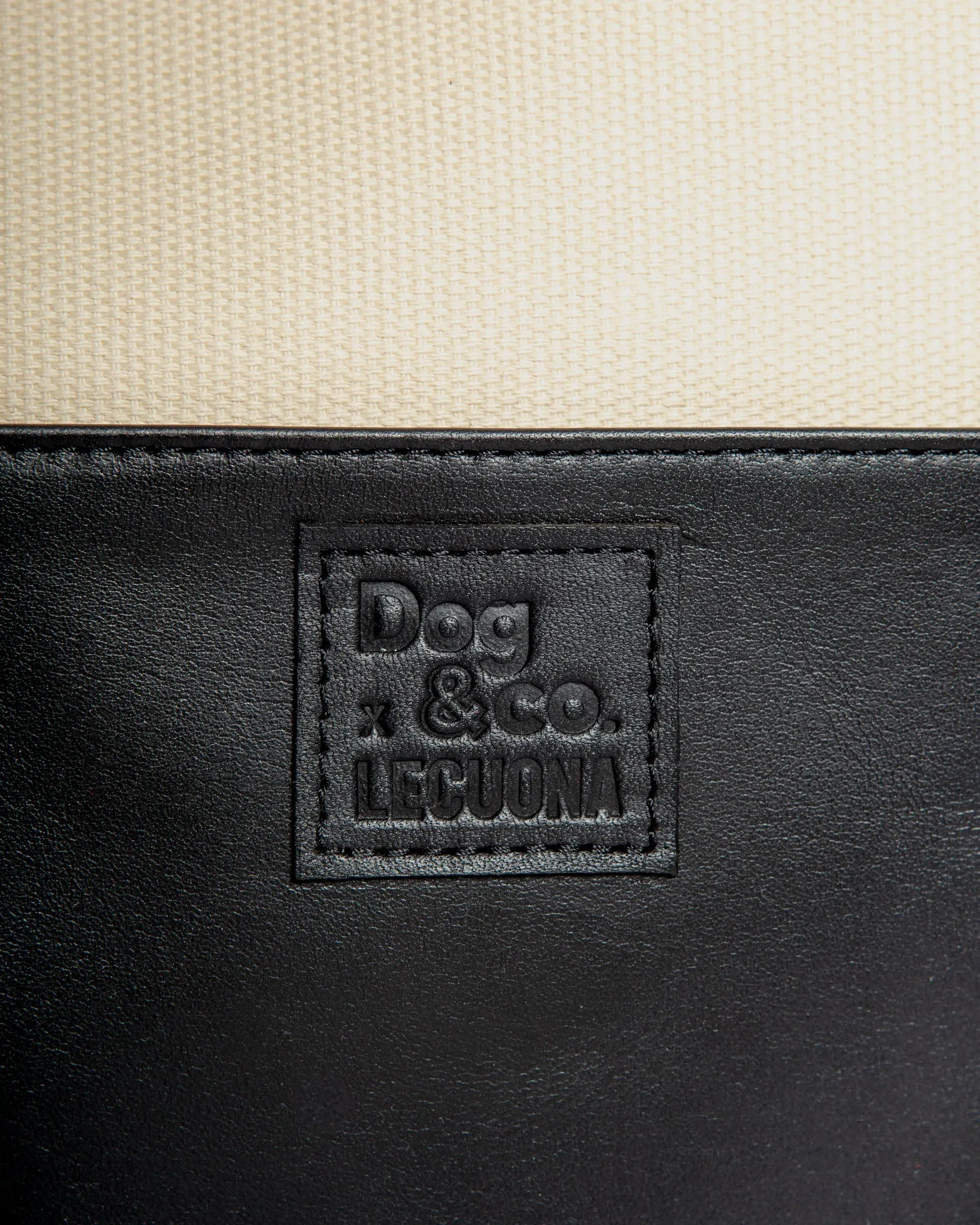 Black Leather & Natural Canvas Luxe Dog Carrier (Made in Mexico)(Dog & Co. Exclusive) (FINAL SALE)