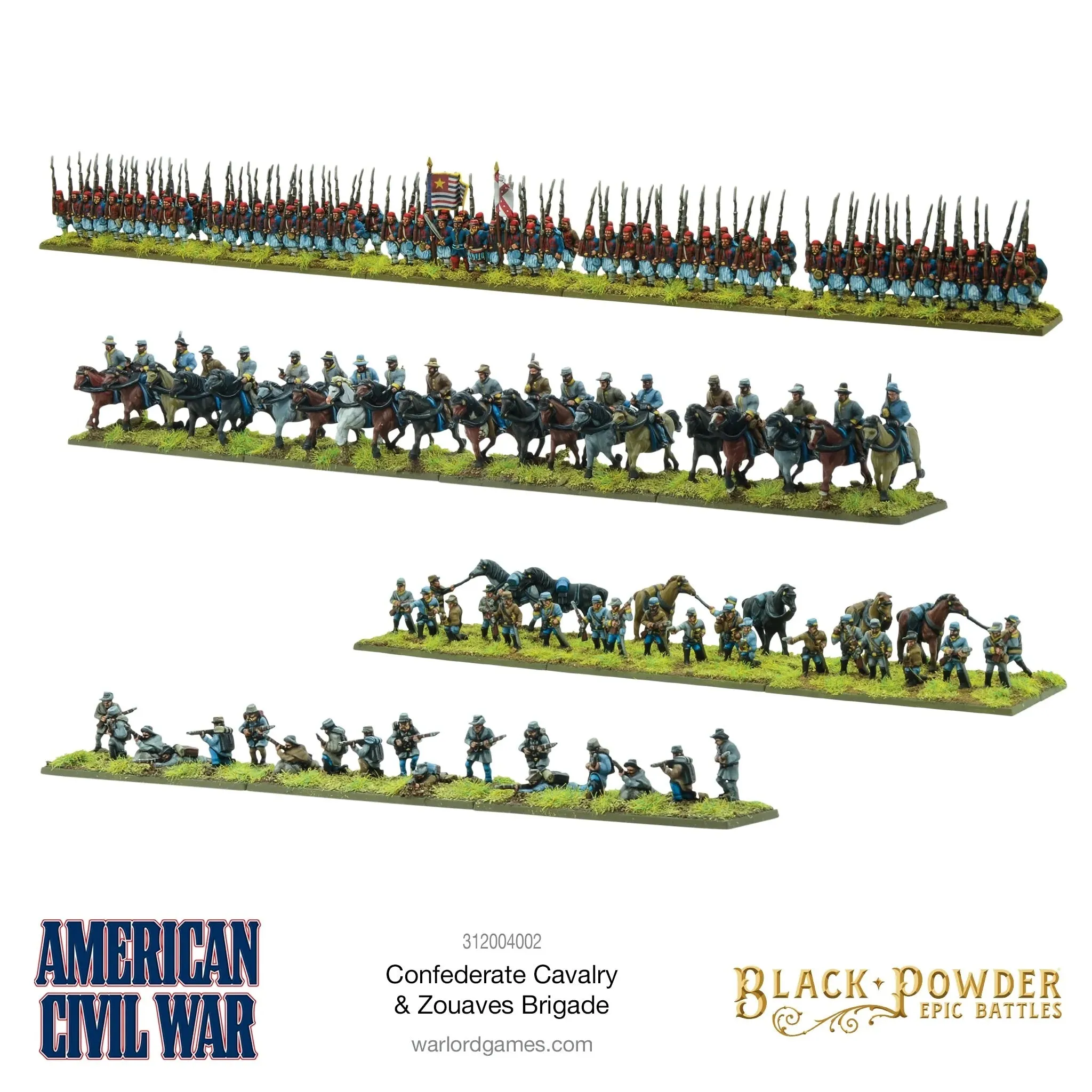 Black Powder Battles - American Civil War Confederate Cavalry & Zouaves Brigade