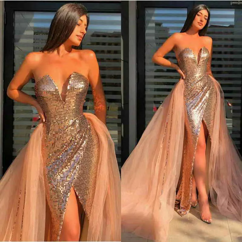 Bohemian Chic Wedding Guest Dress Sexy Bronzing Wrapped Chest Slit Dress Evening Dress