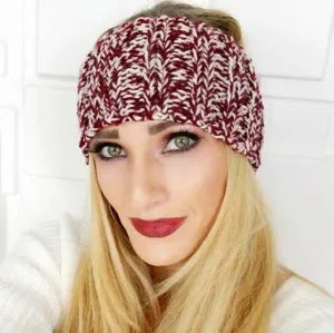 Burgundy Knitted Headband