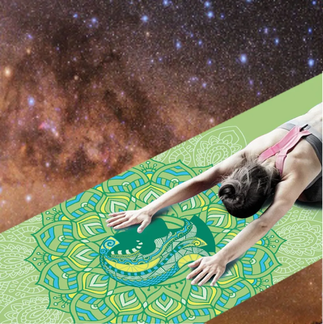 Cancer: Personalized Sun Sign Pilates Mat. Yoga Mat for Zodiac Lovers.  Extra thick, Non Slip. WickedYo.