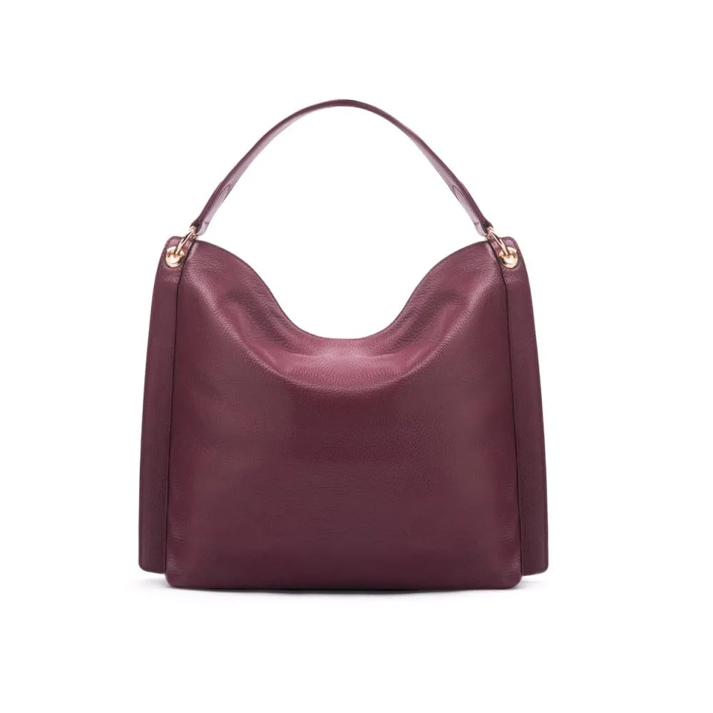 Carol Ann Slouchy Leather Shoulder Bag - Burgundy