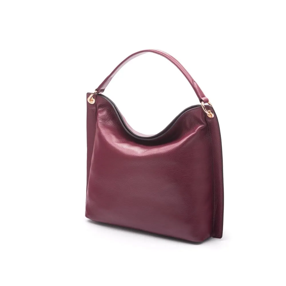 Carol Ann Slouchy Leather Shoulder Bag - Burgundy