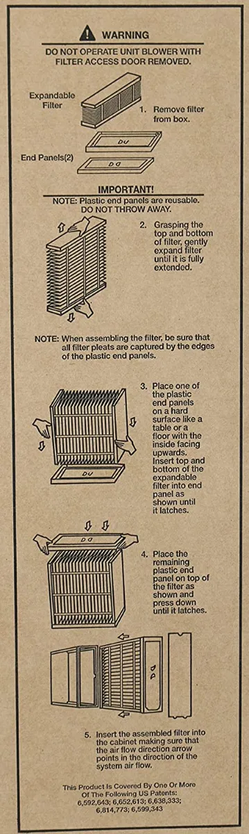 Carrier & Bryant EXPXXFIL0020 - EZ Flex Air Filter 20" x 25" x 5" MERV 10