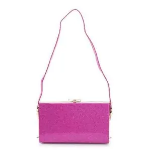 Casual Solid Color and Sparking Glitter Design Women's Shoulder Bag - Peach Red