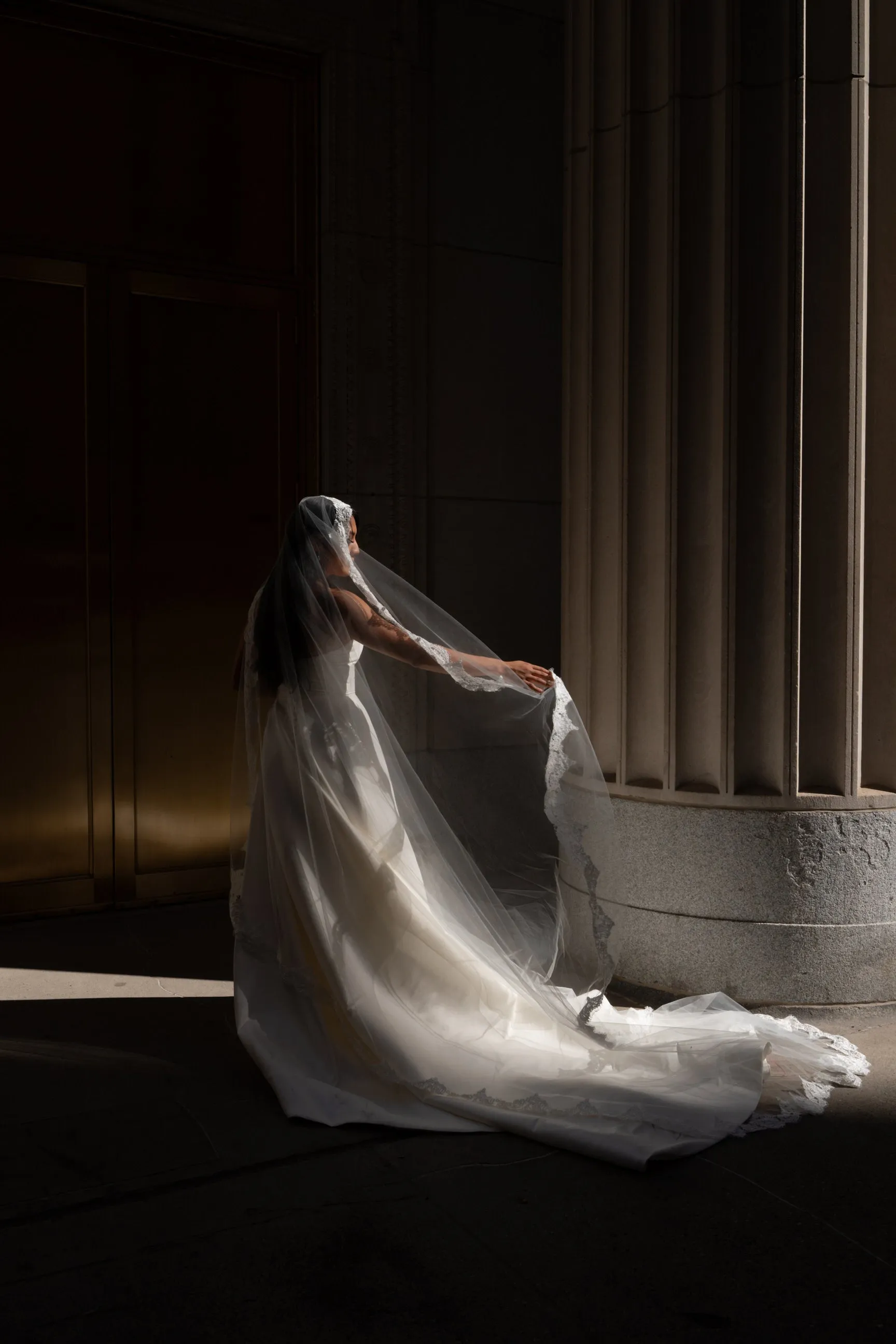 Cathedral Mantilla Veil with Eyelash Lace Trim, White or Ivory Lace Wedding Veil