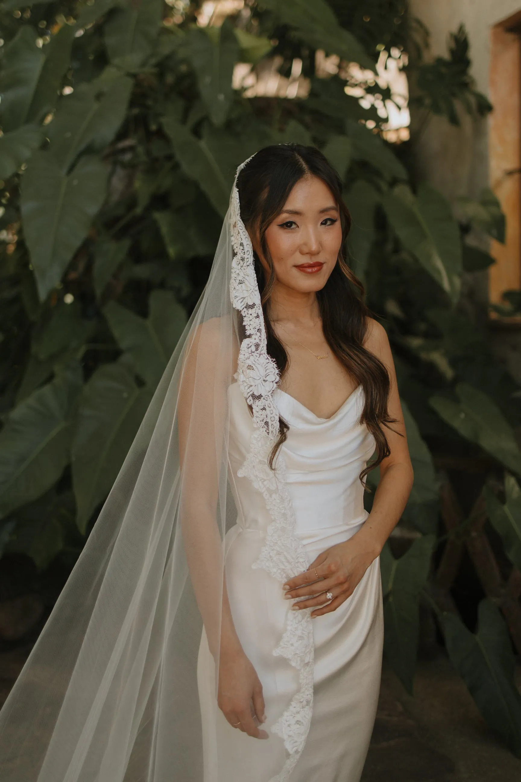 Cathedral Mantilla Veil with Eyelash Lace Trim, White or Ivory Lace Wedding Veil