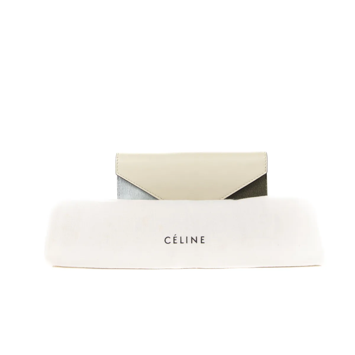 Celine Calfskin Ponyhair Diamond Compact Wallet