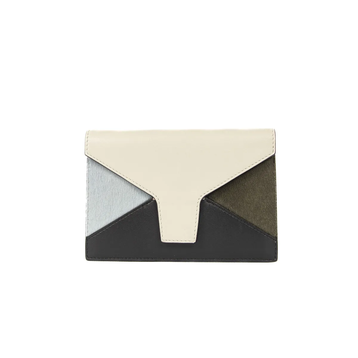 Celine Calfskin Ponyhair Diamond Compact Wallet