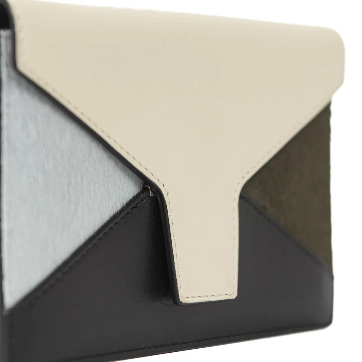 Celine Calfskin Ponyhair Diamond Compact Wallet