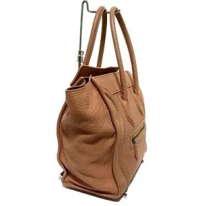 Celine Micro Luggage Tote, Tan Leather