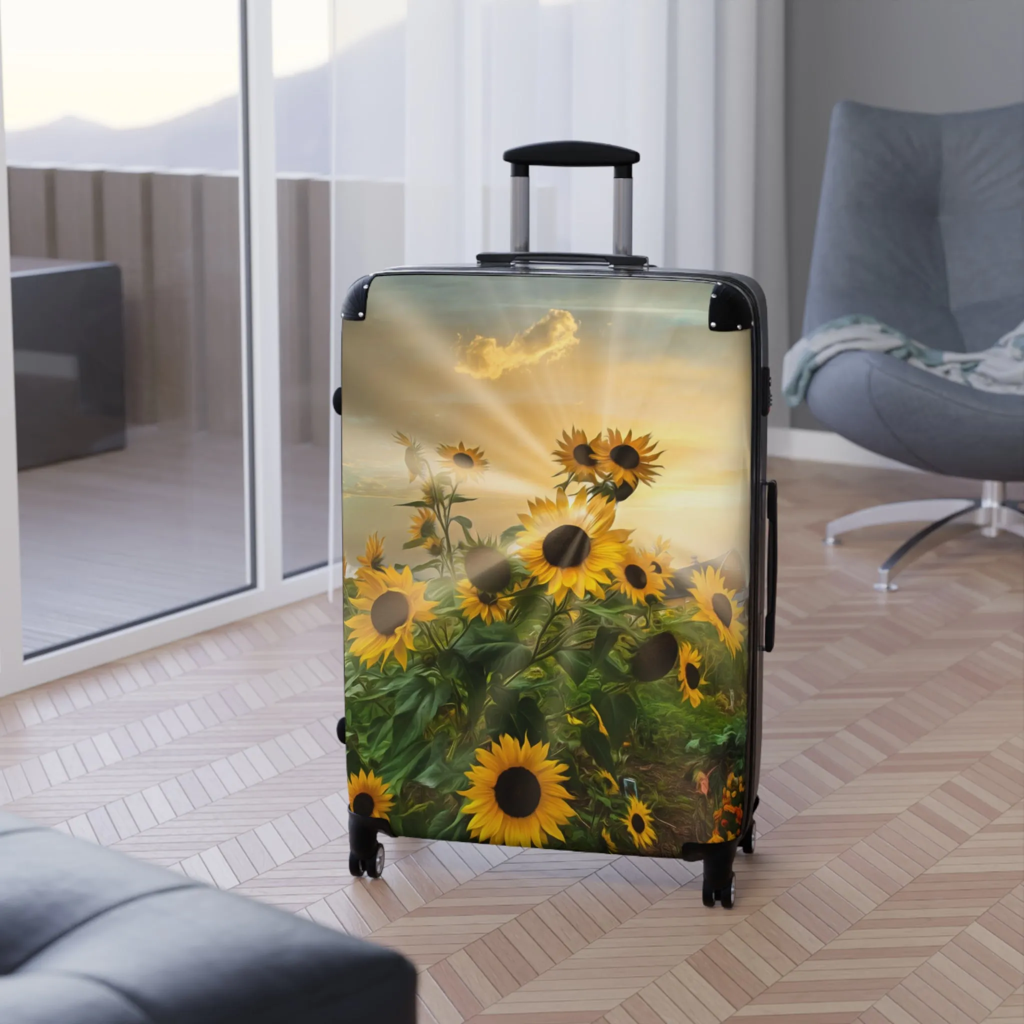 Copy of  Sunflower Sunshine Custom Art Luggage