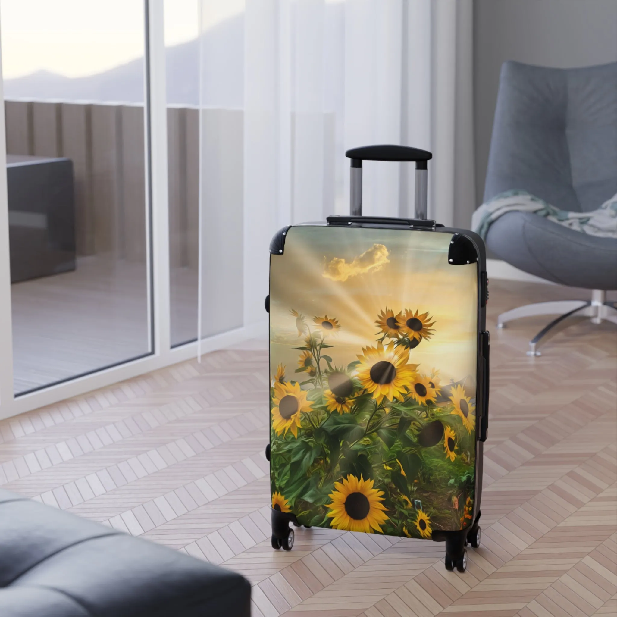 Copy of  Sunflower Sunshine Custom Art Luggage