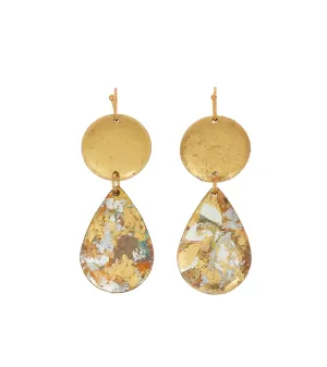 Cosmos Gold Leaf Teardrop Earrings