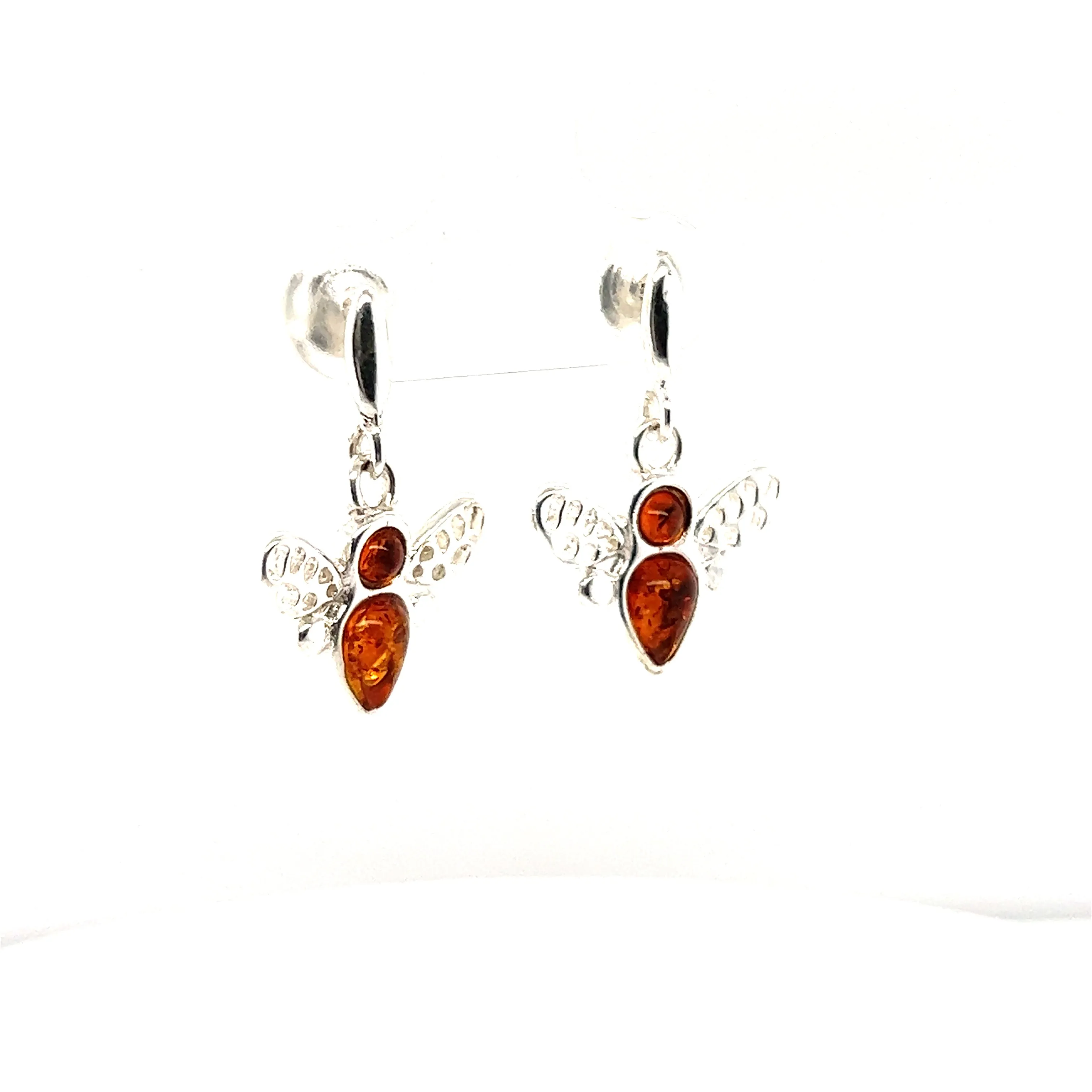 Cute Amber Bee Earrings