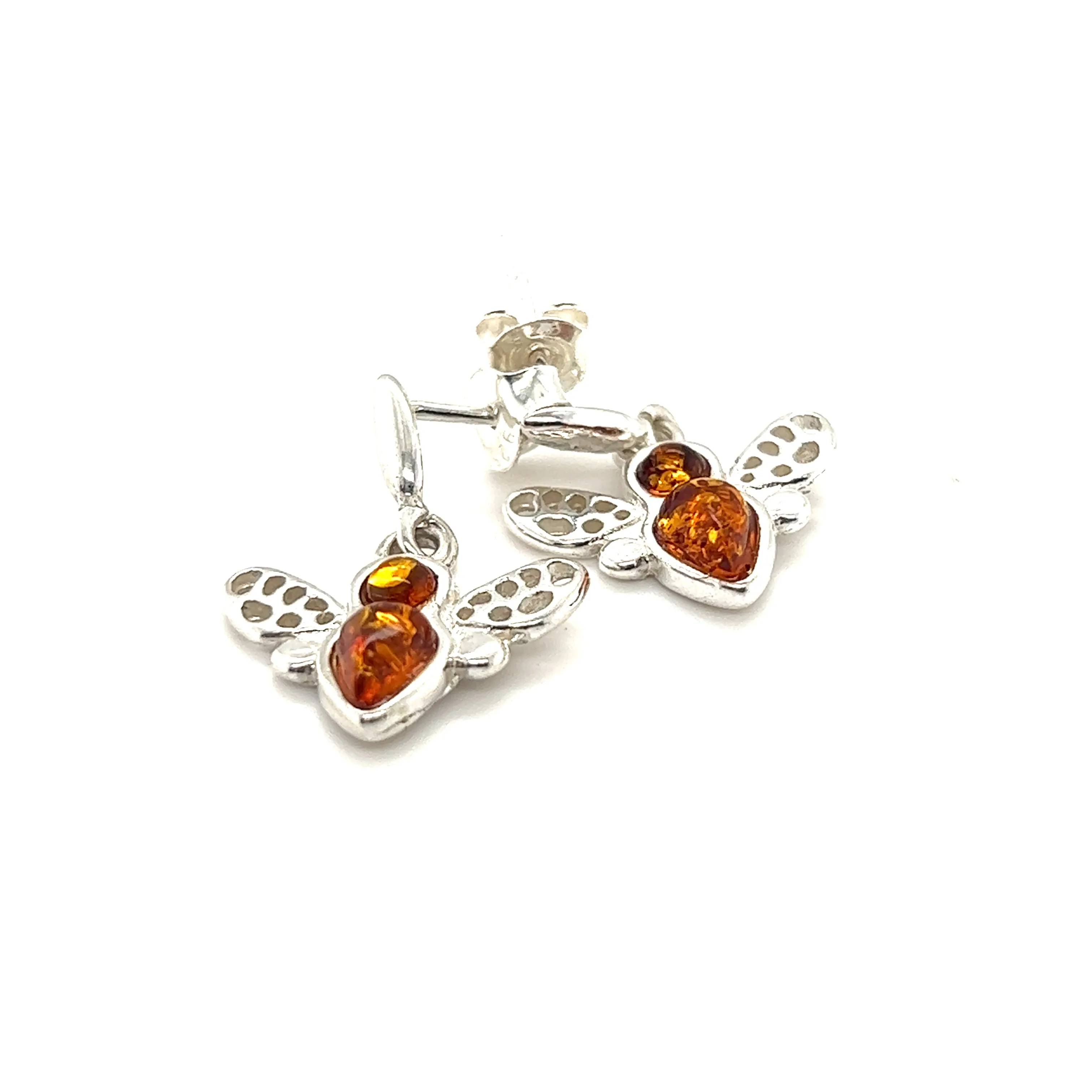 Cute Amber Bee Earrings