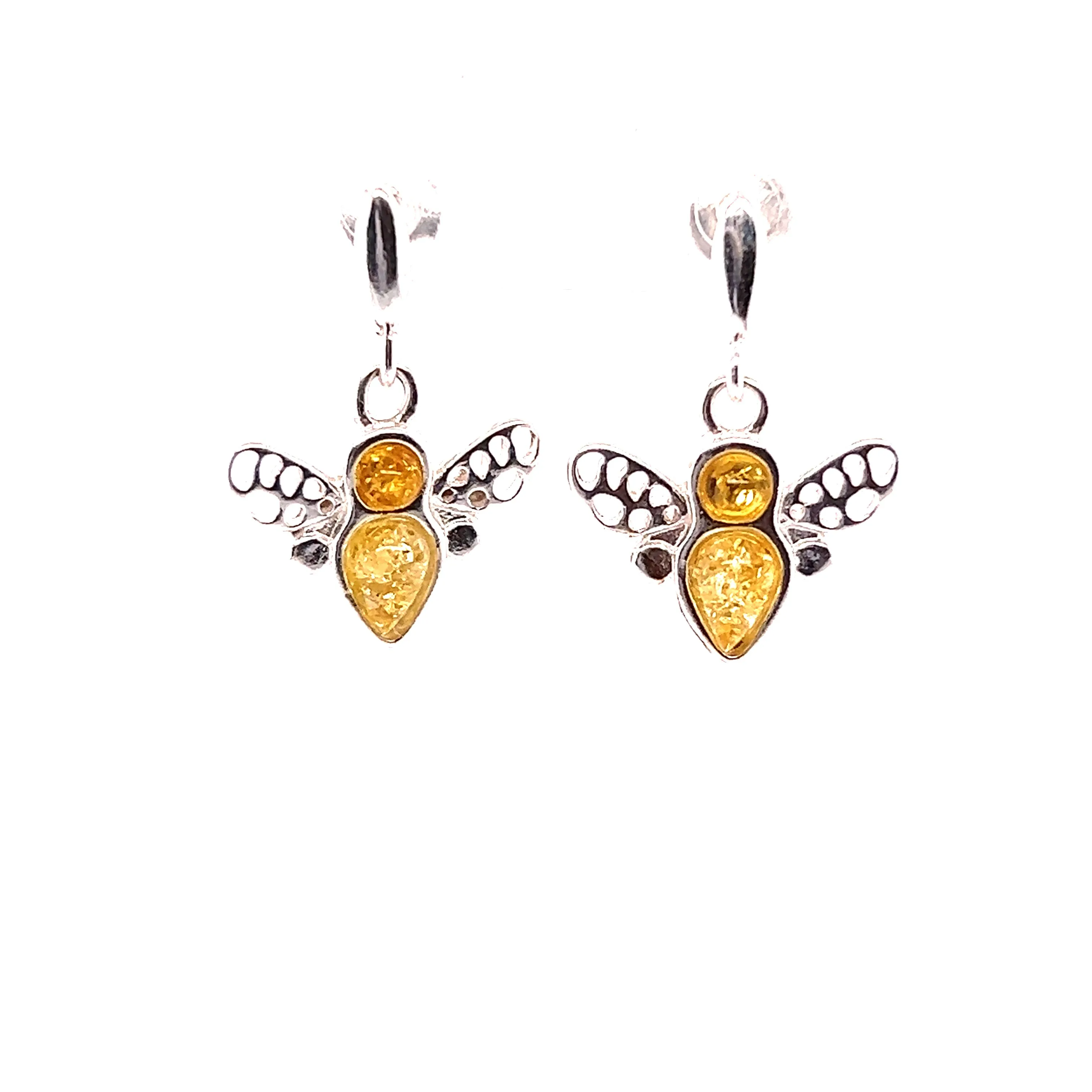 Cute Amber Bee Earrings