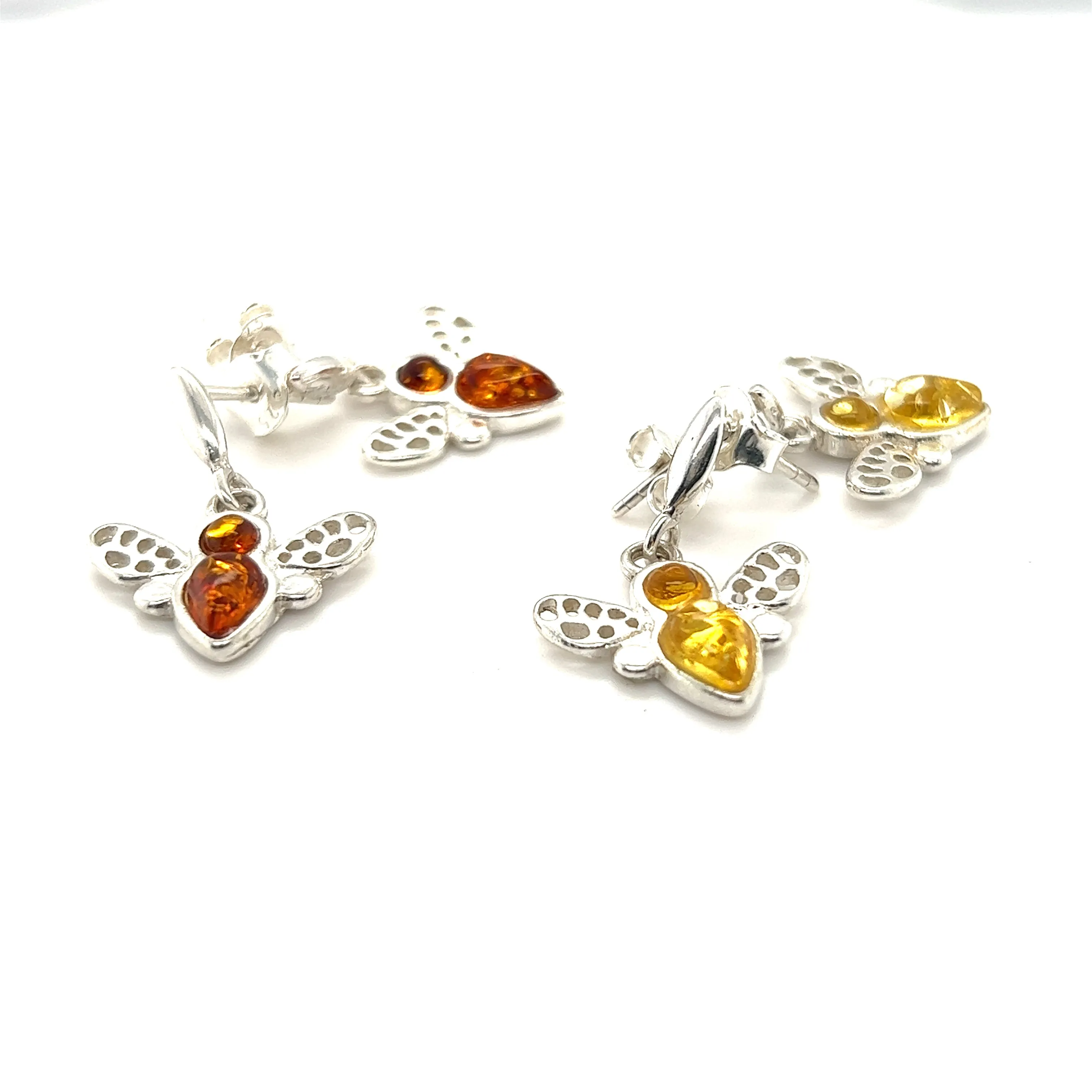 Cute Amber Bee Earrings