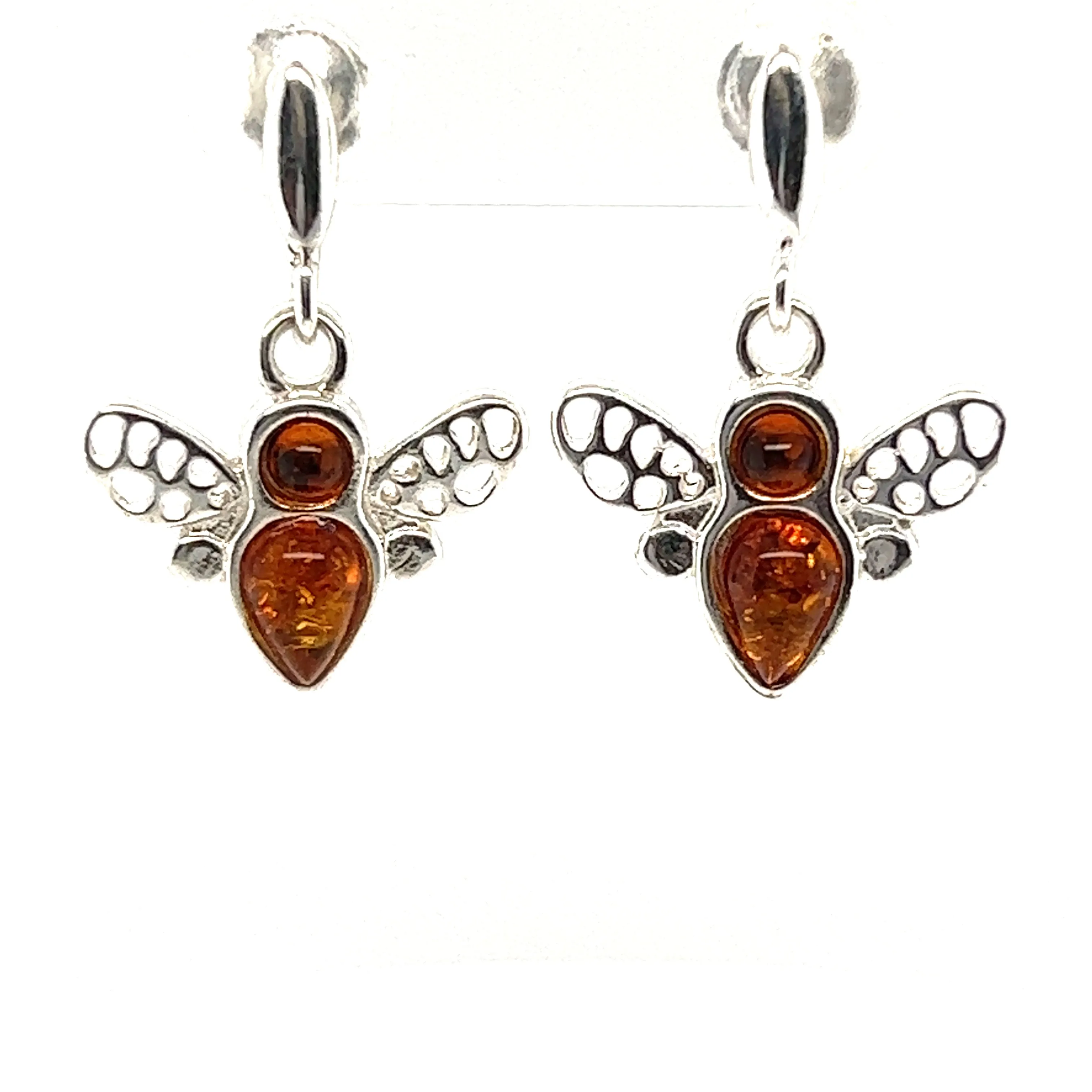 Cute Amber Bee Earrings