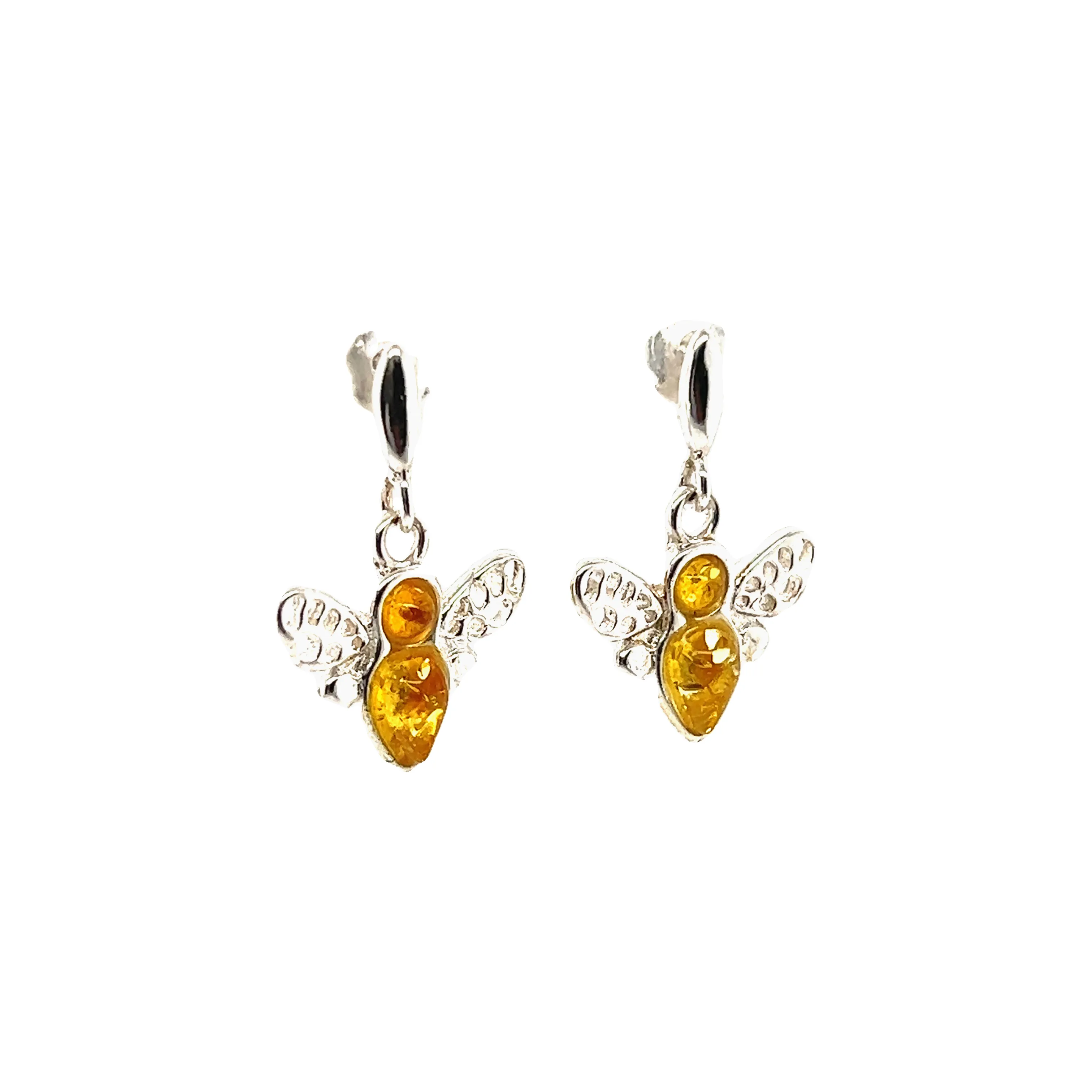 Cute Amber Bee Earrings