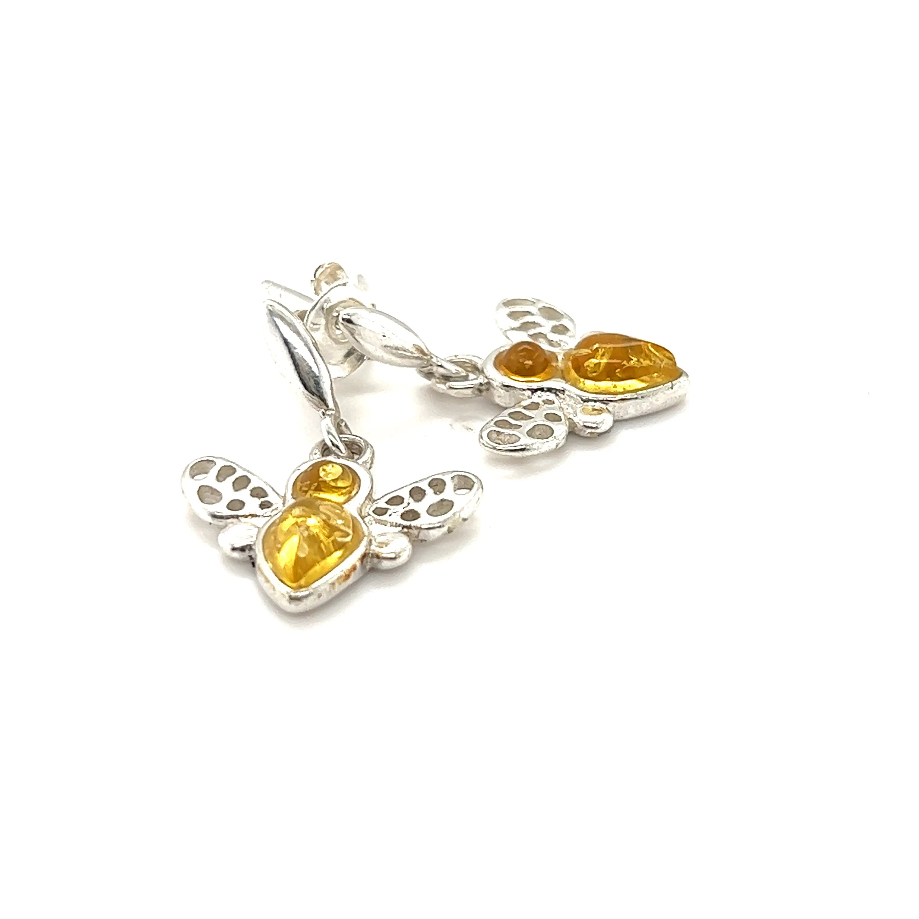 Cute Amber Bee Earrings