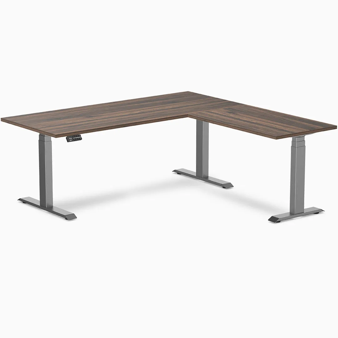 Desky Eco L-Shape Melamine Sit Stand Desk