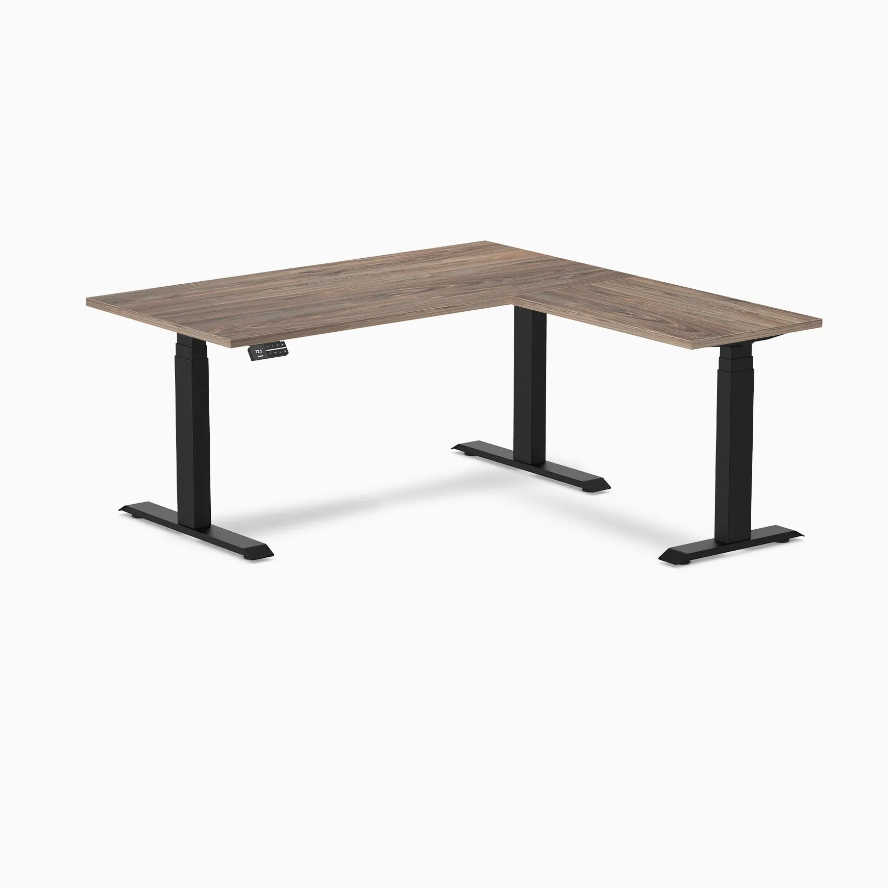 Desky Eco L-Shape Melamine Sit Stand Desk