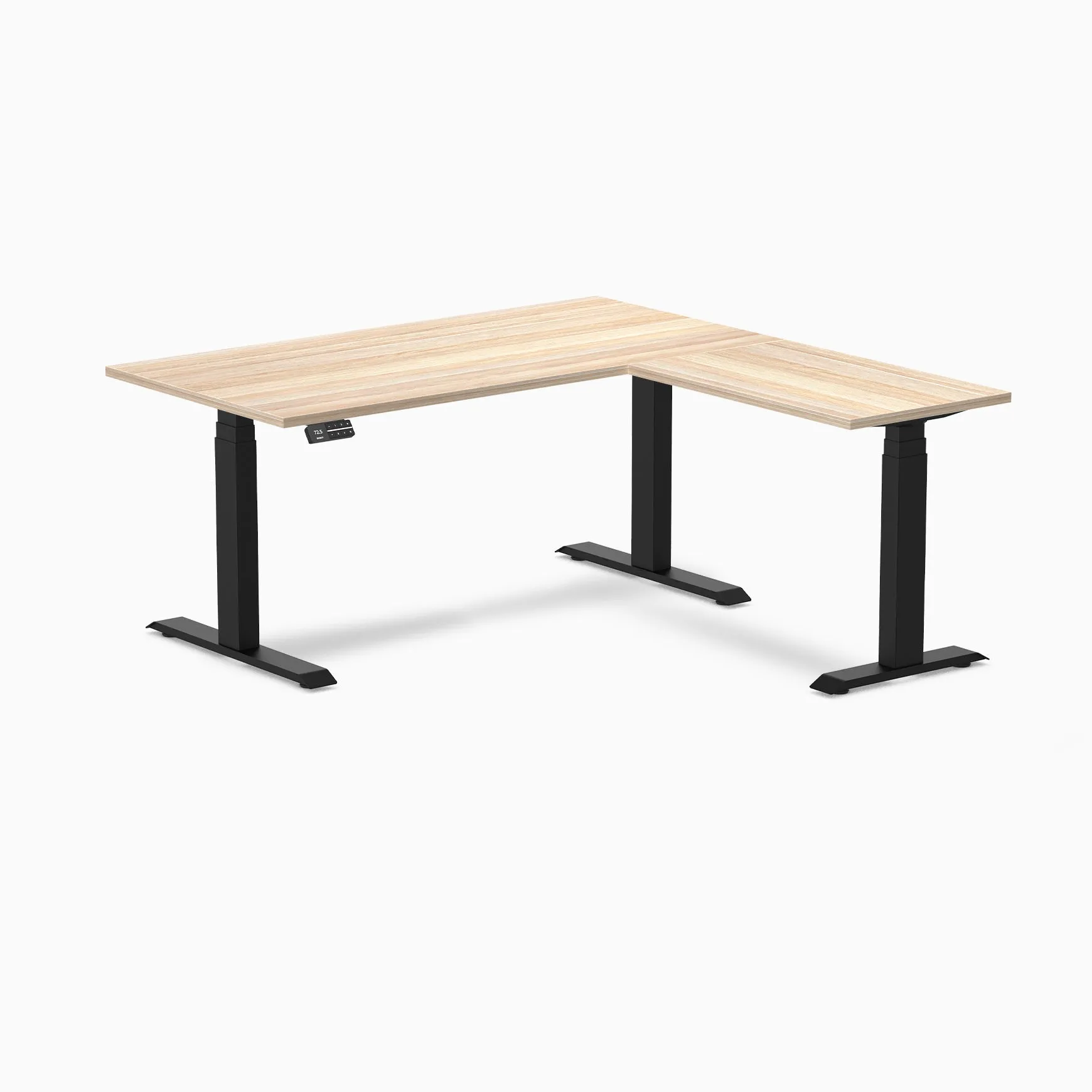 Desky Eco L-Shape Melamine Sit Stand Desk