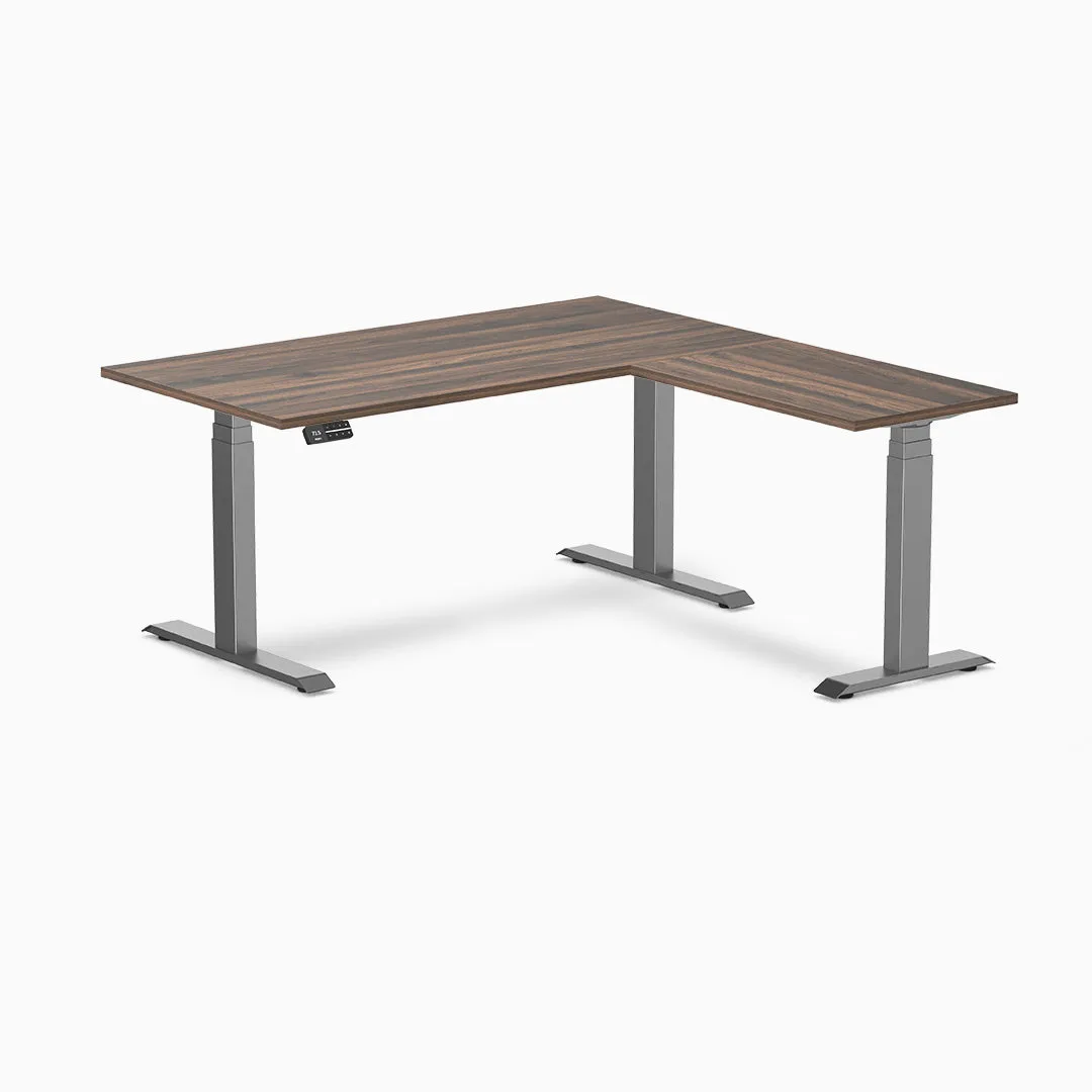 Desky Eco L-Shape Melamine Sit Stand Desk