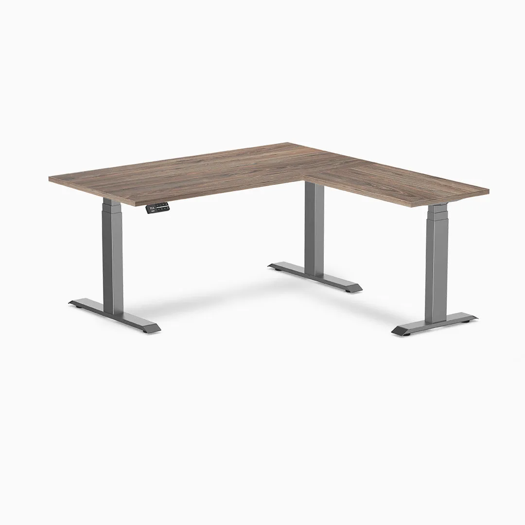 Desky Eco L-Shape Melamine Sit Stand Desk