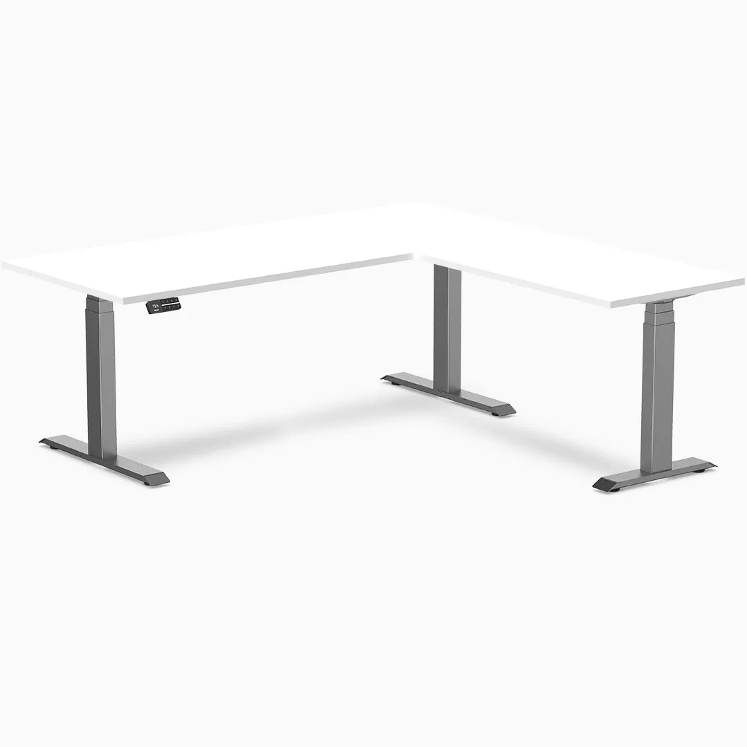 Desky Eco L-Shape Melamine Sit Stand Desk